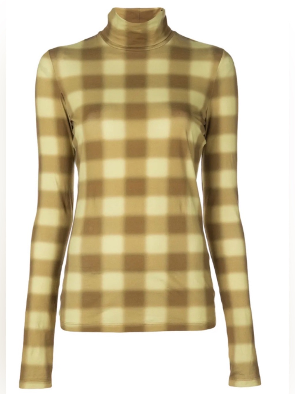 Proenza Schouler Women XS Gold Brown Plaid Turtleneck Top NWT Luxury Designer - Picture 3 of 16